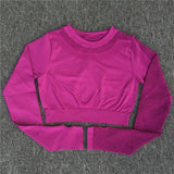 Yoga Set Women Sport Suit Gym Clothes 2 Piece Seamless Hollow Out Fitness Long Sleeve Crop Top High Waist Workout Leggings