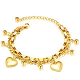 Stainless Steel Love Heart Bracelets For Women Party Gift Fashion Joyas de Chain Charm Bracelets Jewelry Wholesale Text Engraved