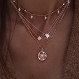 IPARAM Fashion New Star Multi-layer Women Necklaces 2020 Classic Gold Chain Pendant Necklace For Women Jewelry Gift