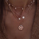 IPARAM Fashion New Star Multi-layer Women Necklaces 2020 Classic Gold Chain Pendant Necklace For Women Jewelry Gift