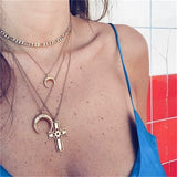 IPARAM Fashion New Star Multi-layer Women Necklaces 2020 Classic Gold Chain Pendant Necklace For Women Jewelry Gift