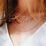 IPARAM Fashion New Star Multi-layer Women Necklaces 2020 Classic Gold Chain Pendant Necklace For Women Jewelry Gift