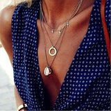 IPARAM Fashion New Star Multi-layer Women Necklaces 2020 Classic Gold Chain Pendant Necklace For Women Jewelry Gift