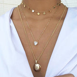 IPARAM Fashion New Star Multi-layer Women Necklaces 2020 Classic Gold Chain Pendant Necklace For Women Jewelry Gift