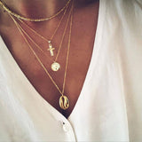 IPARAM Fashion New Star Multi-layer Women Necklaces 2020 Classic Gold Chain Pendant Necklace For Women Jewelry Gift