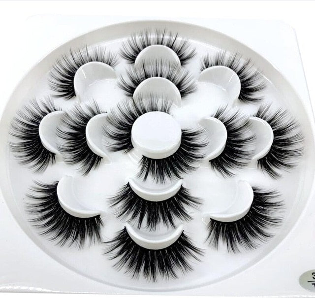HBZGTLAD New 7 pairs natural false eyelashes fake lashes long makeup 3d mink lashes eyelash extension mink eyelashes for beauty