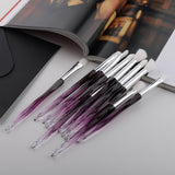 FLD 10Pcs Eye Brush Mini Diamond Makeup Brush Set Eye Shadow Lip Eyebrow Brushes High Quality Professional Lip Eyeliner Tools