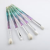 FLD 10Pcs Eye Brush Mini Diamond Makeup Brush Set Eye Shadow Lip Eyebrow Brushes High Quality Professional Lip Eyeliner Tools