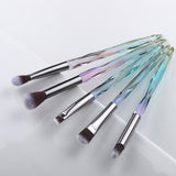 FLD 10Pcs Eye Brush Mini Diamond Makeup Brush Set Eye Shadow Lip Eyebrow Brushes High Quality Professional Lip Eyeliner Tools