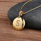 Top Quality Women Girls Initial Letter Necklace Gold 26 Letters Charm Necklaces Pendants Copper CZ Jewelry Personal Necklace