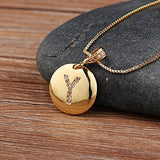 Top Quality Women Girls Initial Letter Necklace Gold 26 Letters Charm Necklaces Pendants Copper CZ Jewelry Personal Necklace
