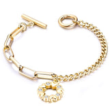 Stainless Steel Love Heart Bracelets For Women Party Gift Fashion Joyas de Chain Charm Bracelets Jewelry Wholesale Text Engraved