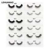LEHUAMAO 3D Mink Eyelash Fluffy Cross Thick Natural Fake Eyelashes Lashes Dramatic Makeup Eye Lashes Handmade False Eyelash