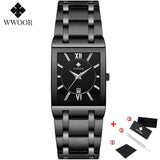 Relogio Masculino WWOOR Gold Watch Men Square Mens Watches Top Brand Luxury Golden Quartz Stainless Steel Waterproof Wrist Watch