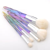 FLD 5Pcs Crystal Style Makeup Brushes Set Powder Foundation Eye Blush Brush Cosmetic Professional Makeup Brush Kit Tools