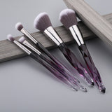 FLD 5Pcs Crystal Style Makeup Brushes Set Powder Foundation Eye Blush Brush Cosmetic Professional Makeup Brush Kit Tools