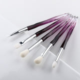 FLD 5Pcs Crystal Style Makeup Brushes Set Powder Foundation Eye Blush Brush Cosmetic Professional Makeup Brush Kit Tools