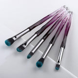 FLD 5Pcs Crystal Style Makeup Brushes Set Powder Foundation Eye Blush Brush Cosmetic Professional Makeup Brush Kit Tools