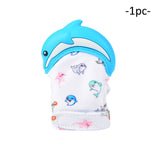 Silicone Teether 1pc Animal Dolphin Baby Teething Glove Panda Wrapper Sound Teething Chewable beads Newborn Toddler Food Grade