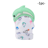 Silicone Teether 1pc Animal Dolphin Baby Teething Glove Panda Wrapper Sound Teething Chewable beads Newborn Toddler Food Grade