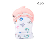 Silicone Teether 1pc Animal Dolphin Baby Teething Glove Panda Wrapper Sound Teething Chewable beads Newborn Toddler Food Grade