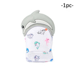 Silicone Teether 1pc Animal Dolphin Baby Teething Glove Panda Wrapper Sound Teething Chewable beads Newborn Toddler Food Grade