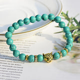 DUOVEI Weathering Stone Leopard Head Beaded Bracelet For Men New Fashion Natural Stone Tiger Eye Onyx Lava Beads Bracelets