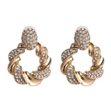 JUJIA za Fashion Boho Crystal Earrings For Women New Rhinestone Statement Pearl Drop Earrings Bijoux Wholesale