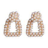 JUJIA za Fashion Boho Crystal Earrings For Women New Rhinestone Statement Pearl Drop Earrings Bijoux Wholesale