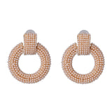 JUJIA za Fashion Boho Crystal Earrings For Women New Rhinestone Statement Pearl Drop Earrings Bijoux Wholesale