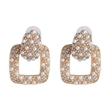 JUJIA za Fashion Boho Crystal Earrings For Women New Rhinestone Statement Pearl Drop Earrings Bijoux Wholesale