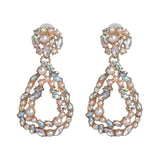 JUJIA za Fashion Boho Crystal Earrings For Women New Rhinestone Statement Pearl Drop Earrings Bijoux Wholesale