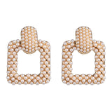 JUJIA za Fashion Boho Crystal Earrings For Women New Rhinestone Statement Pearl Drop Earrings Bijoux Wholesale