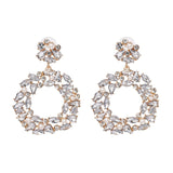 JUJIA za Fashion Boho Crystal Earrings For Women New Rhinestone Statement Pearl Drop Earrings Bijoux Wholesale