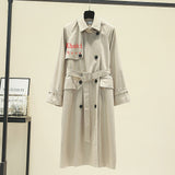 UK Brand new Fashion 2020 Fall /Autumn Casual Double breasted Simple Classic Long Trench coat with belt Chic Female windbreaker