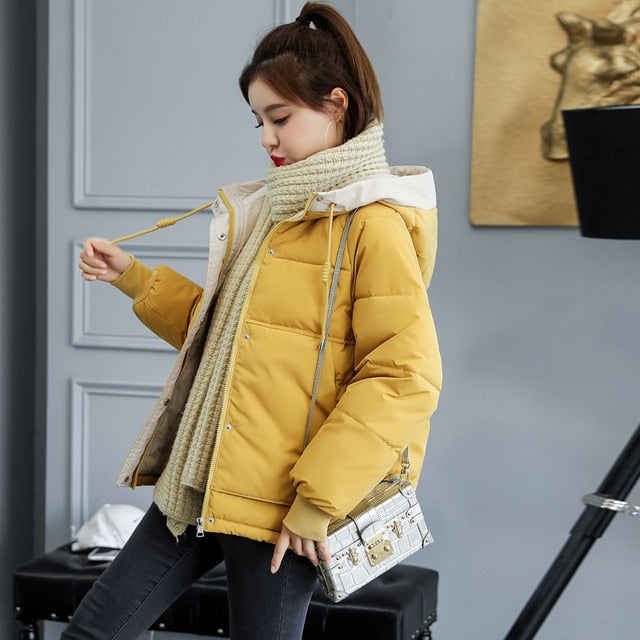 Orwindny Winter Coat Women 2020 Fashion Winter Jacket Women Cotton padded Parka Outwear Hooded 7 Colors Solid Female Jacket Coat