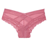 TERMEZY Sexy Panties Women Lace Low-waist Solid Sexy Briefs Female Underwear Ladies Cross Strap Lace Lingerie G String Panties