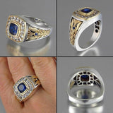 Huitan Party Men Rings Creative Watch Shaped Two Tone Design Rings For Men Wedding Ring With Size 6-14 Male Jewelry Wholesale