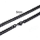 CUBAN LINK 3 TO 7 MM  STAINLESS STEEL NECKLACE FOR MEN CHOKER JEWELRY