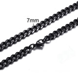 CUBAN LINK 3 TO 7 MM  STAINLESS STEEL NECKLACE FOR MEN CHOKER JEWELRY