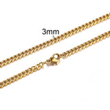 CUBAN LINK 3 TO 7 MM  STAINLESS STEEL NECKLACE FOR MEN CHOKER JEWELRY