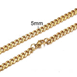 CUBAN LINK 3 TO 7 MM  STAINLESS STEEL NECKLACE FOR MEN CHOKER JEWELRY