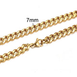 CUBAN LINK 3 TO 7 MM  STAINLESS STEEL NECKLACE FOR MEN CHOKER JEWELRY