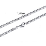 CUBAN LINK 3 TO 7 MM  STAINLESS STEEL NECKLACE FOR MEN CHOKER JEWELRY