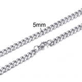 CUBAN LINK 3 TO 7 MM  STAINLESS STEEL NECKLACE FOR MEN CHOKER JEWELRY