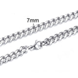 CUBAN LINK 3 TO 7 MM  STAINLESS STEEL NECKLACE FOR MEN CHOKER JEWELRY