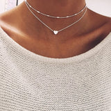 2020 New Female Fashion Crystal Heart Necklace Pendant Short Gold Chain Necklace Pendant Necklace Charm Gifts Girlfriends Gift