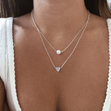 2020 New Female Fashion Crystal Heart Necklace Pendant Short Gold Chain Necklace Pendant Necklace Charm Gifts Girlfriends Gift