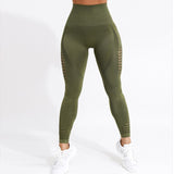 NORMOV Seamless High Waist Yoga Leggings Tights Women Workout Mesh Breathable Fitness Clothing Training Pants Female 5 Color