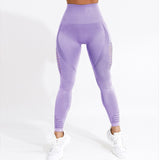 NORMOV Seamless High Waist Yoga Leggings Tights Women Workout Mesh Breathable Fitness Clothing Training Pants Female 5 Color